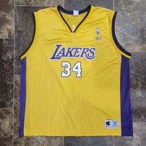 Vintage Los Angeles Lakers Shaquille O'Neal Shaq Champion Jersey Sz 48 Lg/XL